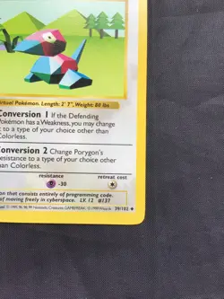 Pokemon Cards: Base Set 1st Edition Uncommon: Porygon 39/102 - Image 4