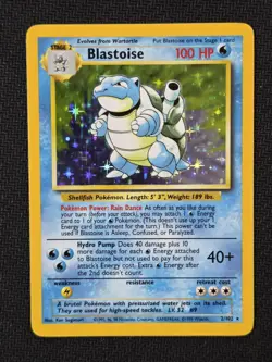 Blastoise 2/102 Base Set Holo Vintage Pokemon LP/MP Very Clean - Image 1