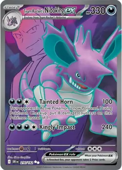 NM-Mint Team Rocket's Nidoking ex - 216/182 - Ultra Rare Pokemon Destined Rivals - Image 1