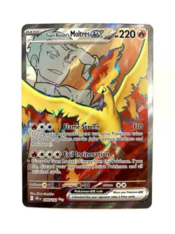 Team Rocket's Moltres ex 208 Destined Rivals Ultra Rare Full Art Pokemon TCG NM - Image 1
