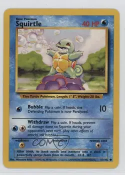Squirtle Pokemon Base Set #63 1999 - Image 1