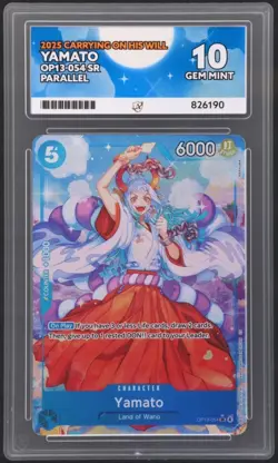 One Piece Yamato ACE GEM MINT 10 OP13-054 Carrying On His Will SR Parallel - Image 1