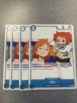4x One Piece TCG P-096 Girl Pre-Release Promo English - Image 1