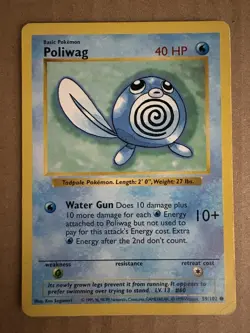 Pokemon - Base Set Shadowless - Poliwag 59/102 - Common LP - Image 1