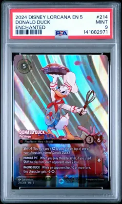 Disney Lorcana - Donald Duck Pie Slinger- Enchanted- 214/204 - PSA 9 - Image 1