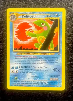 Politoed 27/75 Neo Discovery Vintage Pokemon Cards WoTc (DMG) - Image 2