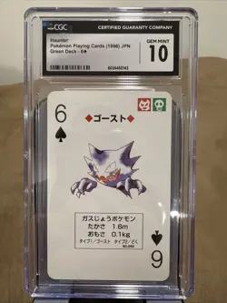 1996 Haunter Poker Playing Cards Green Deck - CGC 10 Gem Mint Pokemon 6 Spades - Image 1