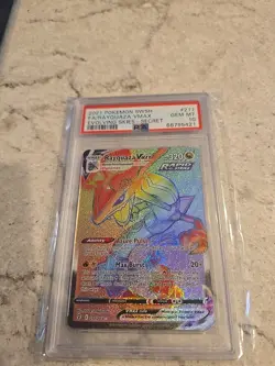 Rayquaza Vmax PSA 10 Rainbow Rare Evolving Skies 216/203 Secret Pokemon Card FA - Image 1