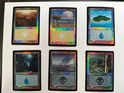 MTG Dominaria Remastered FOIL Retro Frame Basic Land Set of 10 (NM/M) - Image 1