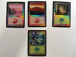MTG Dominaria Remastered FOIL Retro Frame Basic Land Set of 10 (NM/M) - Image 2