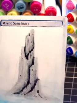 Mystic Sanctuary - Magic The Gathering -*Altered Hand Painted * The Lake - Image 4