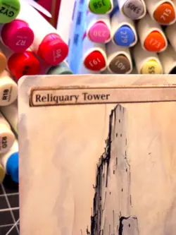 Reliquary Tower - Magic The Gathering -*Altered Hand Painted * The Castle 002 - Image 2