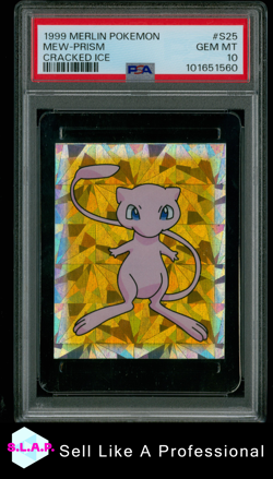 MEW - GOLD MERLIN POKEMON 1999 S25 ONLY POP REAL *CRACKED ICE* PSA 10 - Image 1