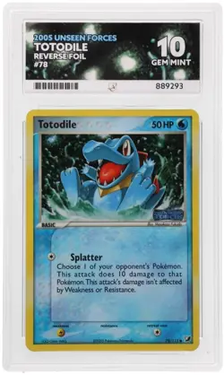 Pokemon Totodile EX Unseen Forces Reverse Holo 78/115 Ace 10 - Image 1