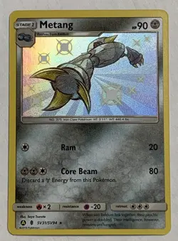 Pokemon Hidden Fates Metang SV31/SV94 Shiny Holo Rare NM - Image 1