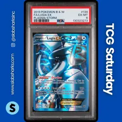 2013 POKEMON BLACK & WHITE PLASMA STORM #134/135 LUGIA EX FULL ART PSA 6 - Image 1