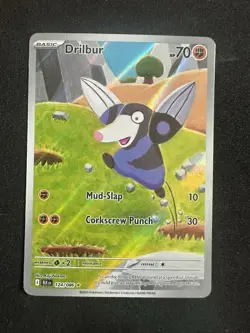 Drilbur 124/086 Pokemon Black Bolt Illustration Rare Full Art Holo NM - Image 1
