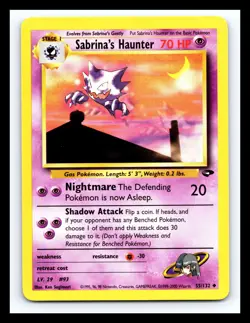 💥 SABRINA'S HAUNTER # 55/132 Gym Challenge WOTC Pokemon 2000 Vintage Non Holo - Image 1