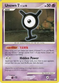 Unown Y 81/146 Legends Awakened Uncommon regular NM Pokemon TCG - Image 1