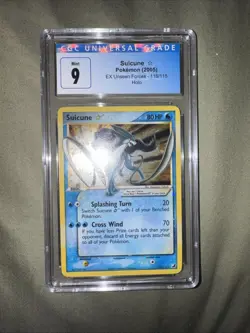 2005 Pokemon Ex Unseen Forces #115/115 Suicune Holo Gold Star CGC 9 MINT - Image 1