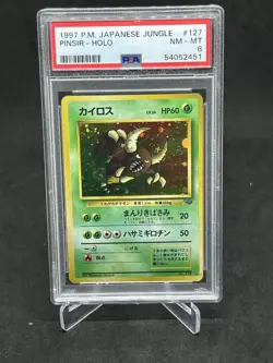 1997 Pokemon JAPANESE Jungle Pinsir Holo No. 127 PSA 8 - Image 1