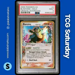 2006 POKEMON EX CRYSTAL GUARDIANS #2/100 BLASTOISE HOLO RARE PSA 9 - Image 1
