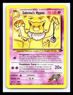 💥 SABRINA'S HYPNO # 56/132 Gym Challenge WOTC Pokemon 2000 Vintage Non Holo - Image 1