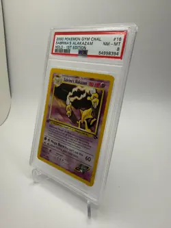 Sabrina's Alakazam Holo 1st Edition PSA 8 Pokemon Gym Challenge #16 SWIRL - Image 2