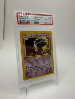 Sabrina's Alakazam Holo 1st Edition PSA 8 Pokemon Gym Challenge #16 SWIRL - Image 3