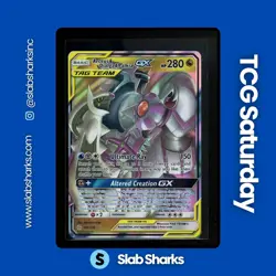2019 POKEMON SM COSMIC ECLIPSE #156/236 ARCEUS & DIALGA & PALKIA GX TAG TEAM - Image 1