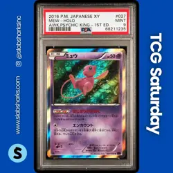 2016 POKEMON JP XY AWAKENING PSYCHIC KING 1ST EDITION #027/078 MEW HOLO PSA 9 - Image 1