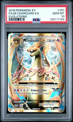 2016 POKEMON XY EVOLUTIONS 101 FULL ART/M CHARIZARD EX PSA 10 - Image 1