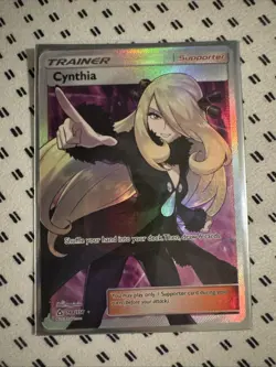 Pokemon TCG Cynthia Full Art Ultra Prism Trainer Card 148/156 NM Rare Holo - Image 1