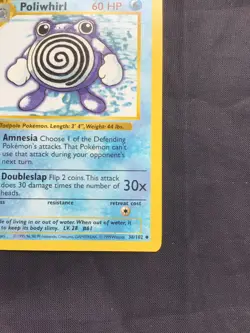 Pokemon Cards: Base Set 1st Edition Uncommon: Poliwhirl 38/102 - Image 4