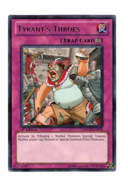 Yugioh- 1X Tyrant's Throes - Rare - 1st Edition - PHSW-EN076 - Light Play - Image 1