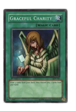 Yugioh- 1X Graceful Charity - Super Rare - 1st Edition - SDP-040 - Heavy Play - Image 1