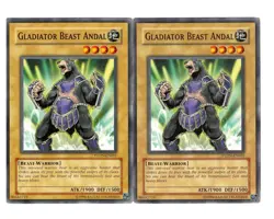 Yugioh- 2X Gladiator Beast Andal - Common - Unlimited - PTDN-EN001 - Light Play - Image 1