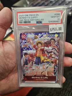 2025 One Piece Promos Monkey D. Luffy #006 One Piece Day Dallas PSA 10 - Image 1