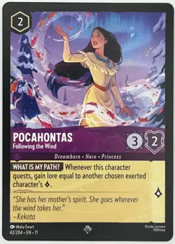 42/204 LORCANA NORMAL POCAHONTAS FOLLOWING WINTERSPELL - SET 11 - SUPER RARE NM - Image 1