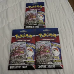 Lot of 3 Pokemon TCG Trading Card Game Mystery Packs 25 Cards 75 Total - Image 1