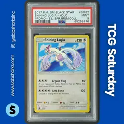 2017 POKEMON SM BLACK STAR PROMO SHINING LEGENDS SPC #SM82 SHINING LUGIA PSA 9 - Image 1
