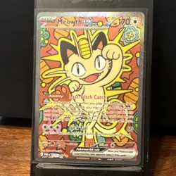 Pokemon TCG Meowth EX Full Art Holo 121/088 170 HP Cat Card - Image 1