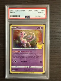 Mew 011/025 Holo 2021 Pokemon Celebrations PSA 8 NM-MT - Image 1