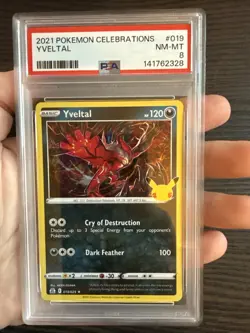 Yveltal 019/025 Holo 2021 Pokemon Celebrations PSA 8 NM-MT - Image 3