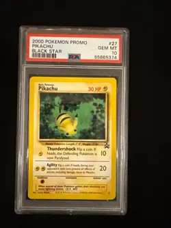 2000 Pokemon Promo Pikachu Black Star #27 PSA 10 GEM MINT - Image 1