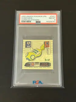 2000 Amada Pokemon Japanese Dunsparce Super DX Stickers PSA 8 - Image 3