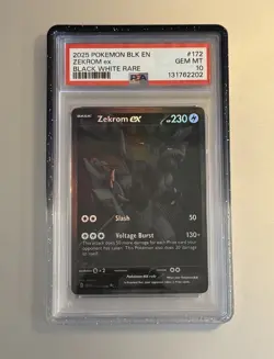 2025 POKEMON BLK EN-BLACK BOLT BLACK WHITE RARE #172 ZEKROM EX PSA 10 - Image 1