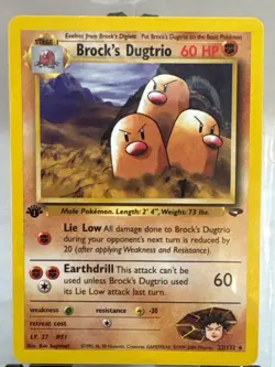 2000 Pokemon Gym Challenge Brock's Dugtrio 1st Edition 22/132 Non-Holo NM-MINT - Image 1