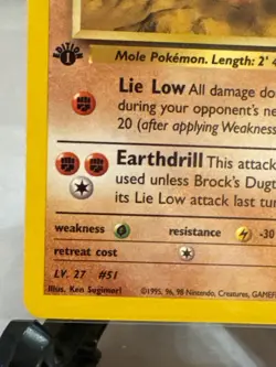 2000 Pokemon Gym Challenge Brock's Dugtrio 1st Edition 22/132 Non-Holo NM-MINT - Image 5