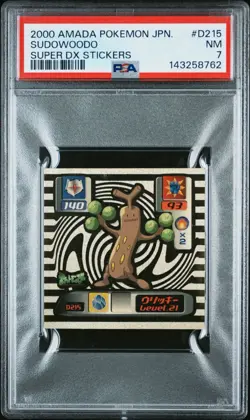2000 Amada Pokemon Japanese Sudowoodo Super DX Stickers PSA 7 - Image 1